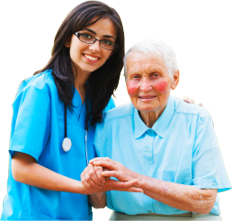 caregiver and senior patient